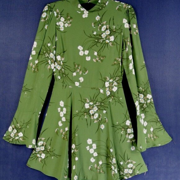 NEW Reformation Mya Mini Dress in Green multi Size 6 #2977 - Picture 5 of 10